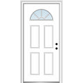 Steel Primed Left-Hand Inswing 1/4 Lite 4-Panel Prehung Front Door 36" x 80" G19661