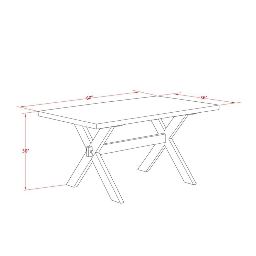 7 Piece Dining Set with 36x60 Inch Table and 6 Black Chairs M203496