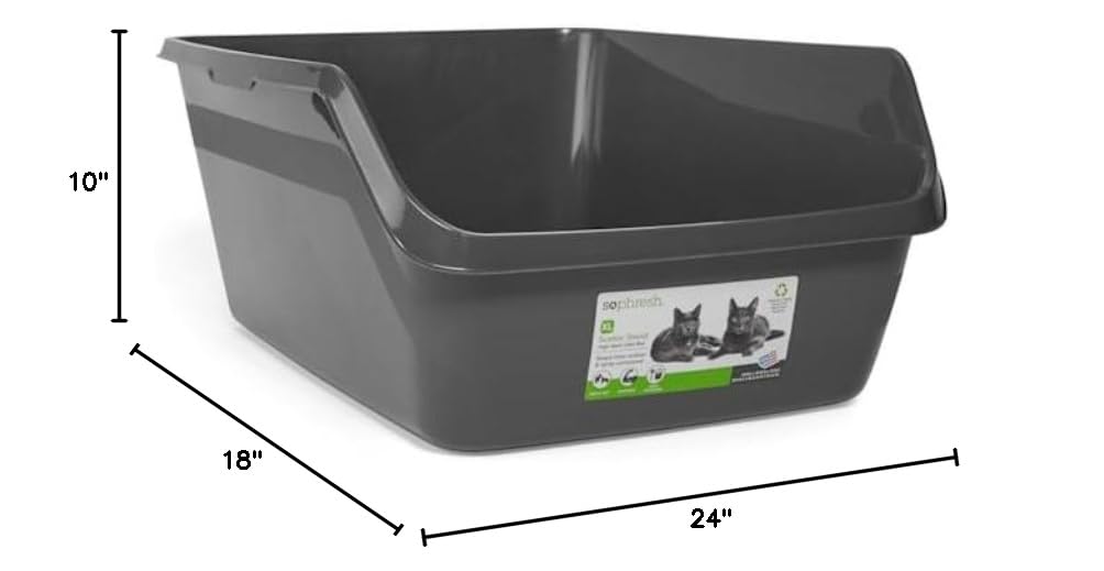 Charcoal X-Large High-Back Litter Box L3218