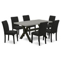 7 Piece Dining Set with 36x60 Inch Table and 6 Black Chairs M203496
