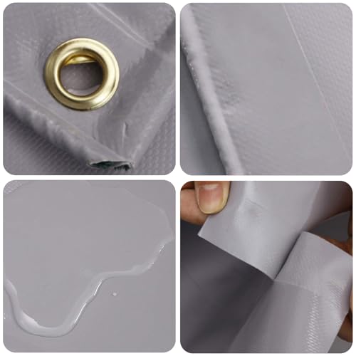 4m x 8m Grey Waterproof Poly Tarp with Grommets X214