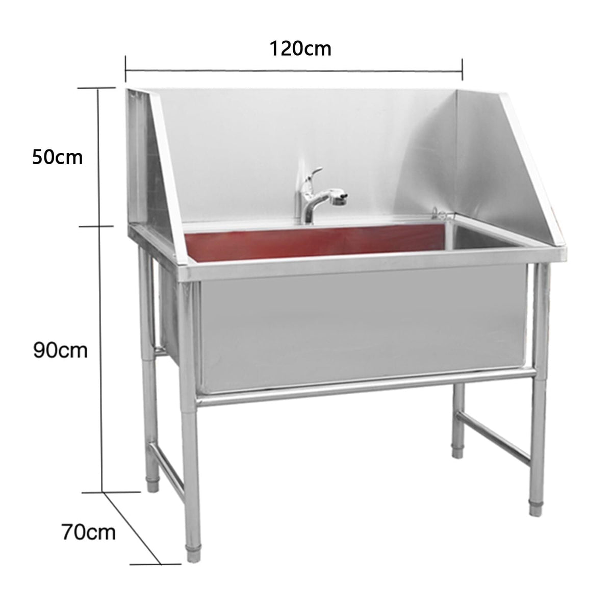 Stainless Steel Dog Grooming Bathtub with Faucet X257717