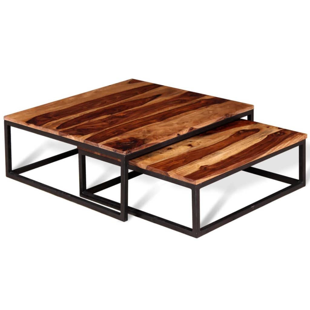 Solid Sheesham Wood Nesting Coffee Table Set B689913