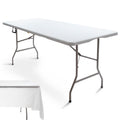 6FT Folding Picnic Table with Tablecloth G8271