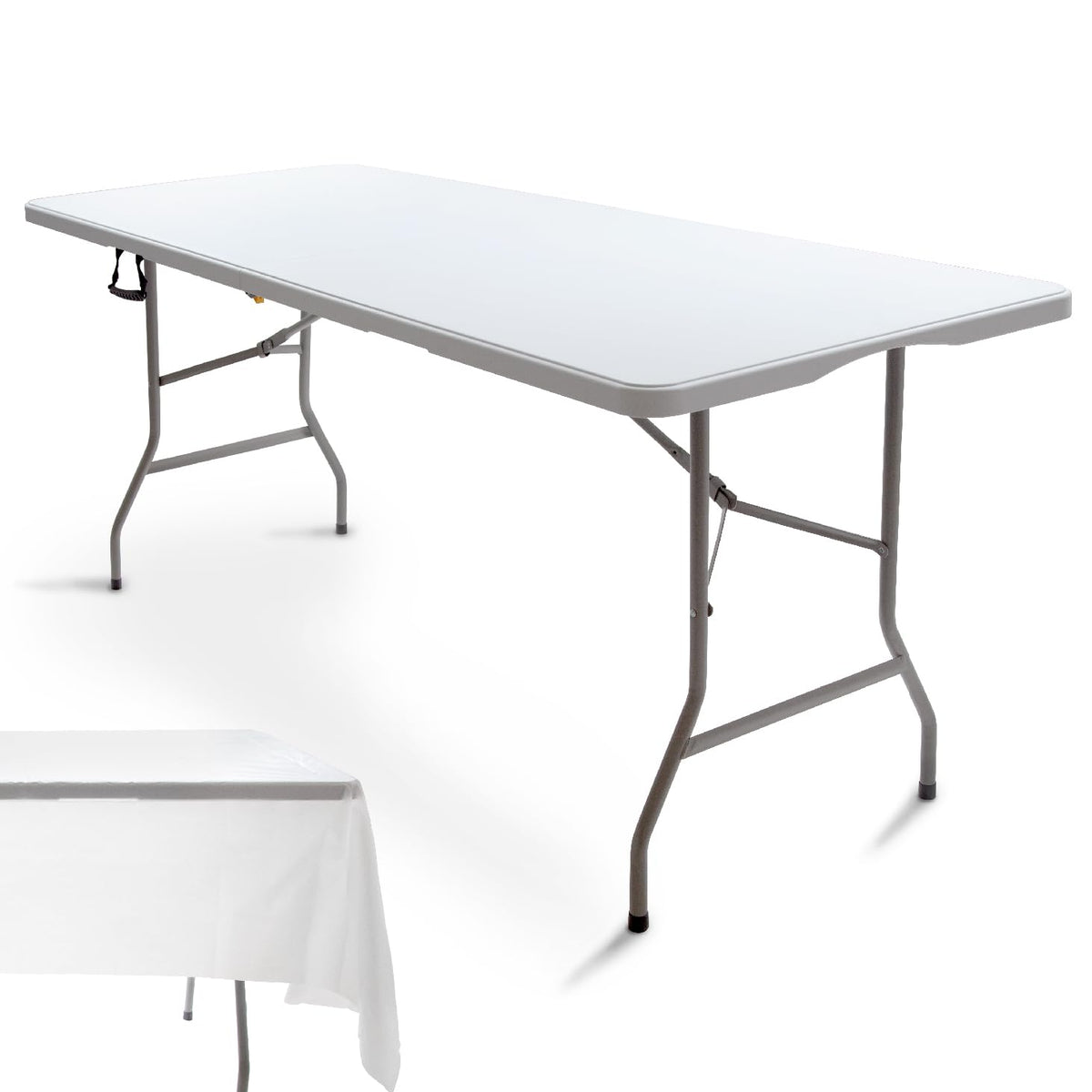 6FT Folding Picnic Table with Tablecloth G8271