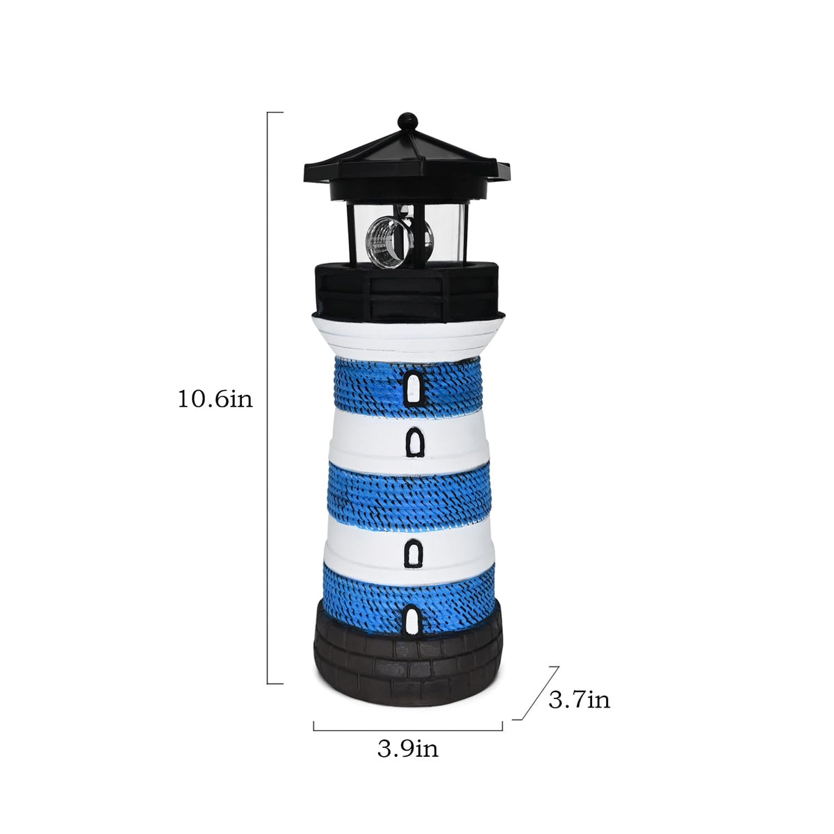 Solar Lighthouse Rotating Beacon Led Yard Statue J173713