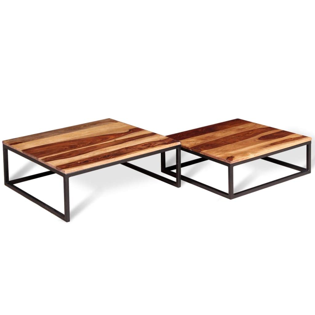 Solid Sheesham Wood Nesting Coffee Table Set B689913