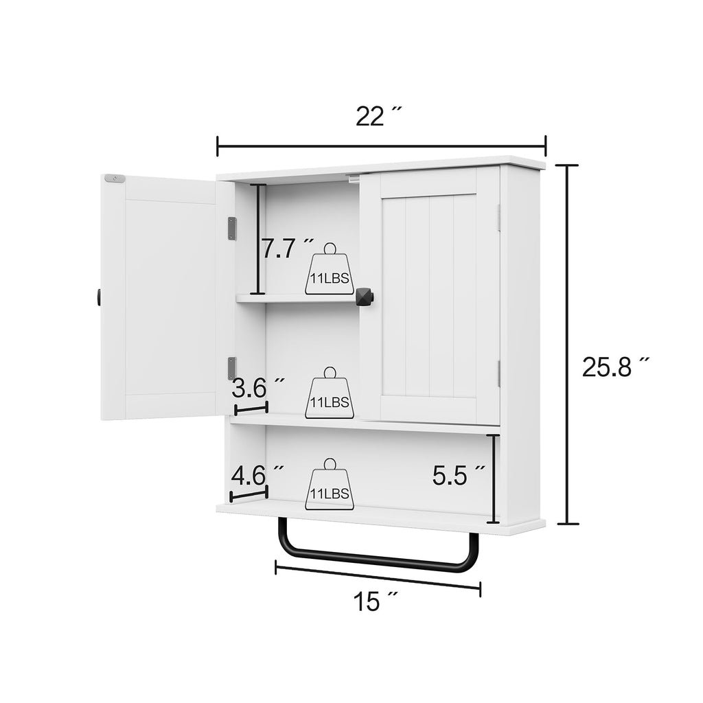 Wall Mounted Medicine Cabinet with Towels Bar O751674