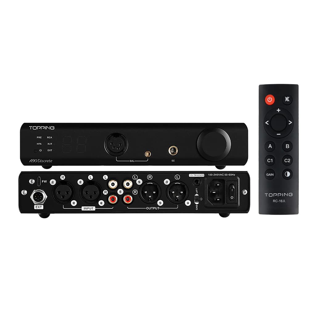 Balanced Headphone Amplifier Desktop Headphone Amp Preamp with Remote Control Black B672
