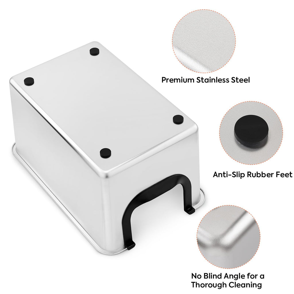 Extra Large Stainless Steel Cat Litter Box with High Sides V300129