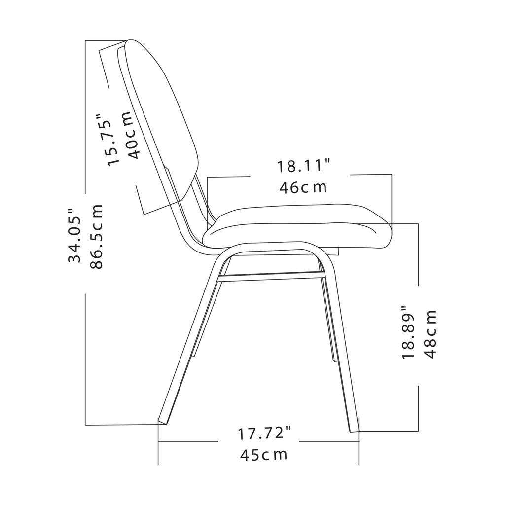 Black Fabric Stacking Chair R465182