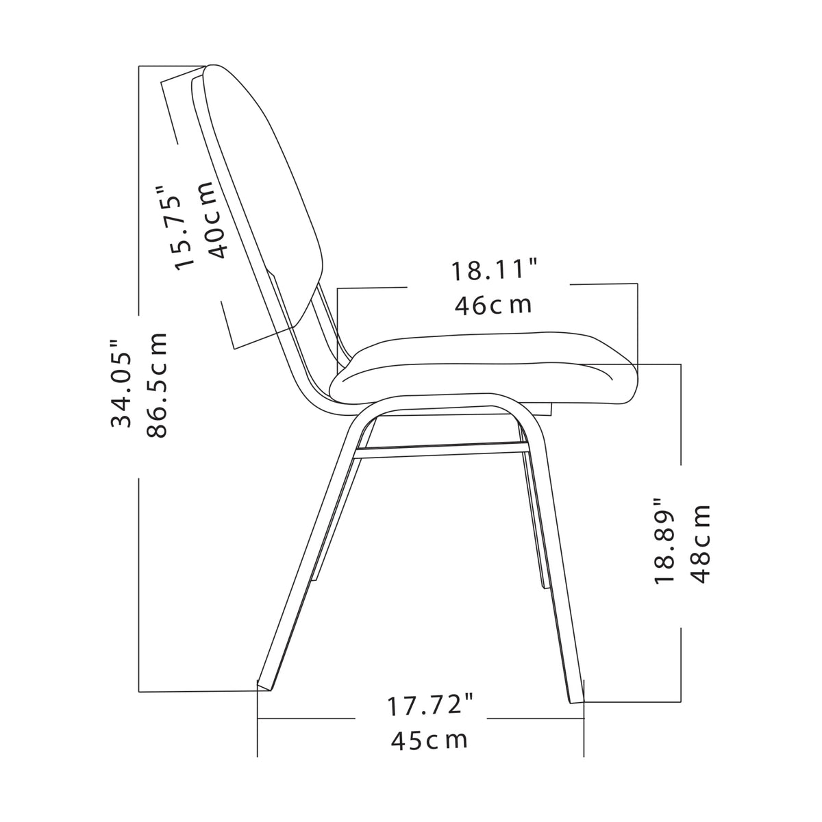 Black Fabric Stacking Chair R465182
