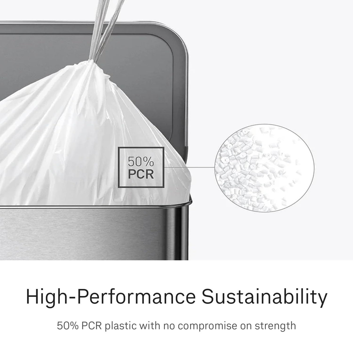 100 Count Drawstring Kitchen Trash Bags, 30-35 Liter / 8-9 Gallon, White R89284