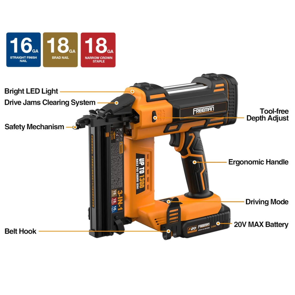 Cordless 3-in-1 Nailer Kit F69692