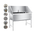 Stainless Steel Dog Grooming Bathtub with Faucet X257717