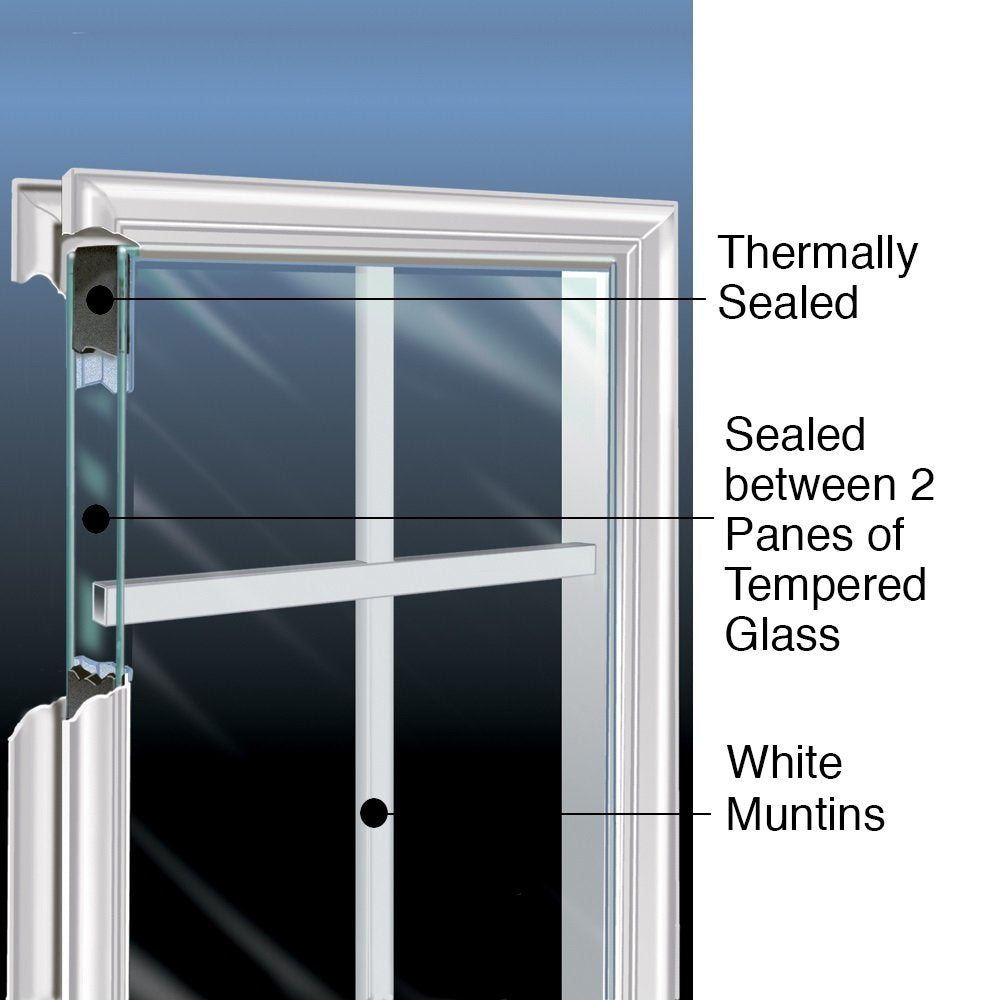 Steel Primed Left-Hand Inswing 1/4 Lite 4-Panel Prehung Front Door 36" x 80" G19661