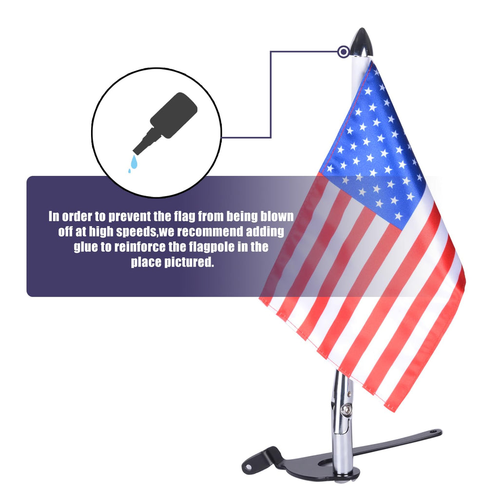 2 Pack Stainless Steel Flag Pole Mount Kit with 6pcs Flags A432