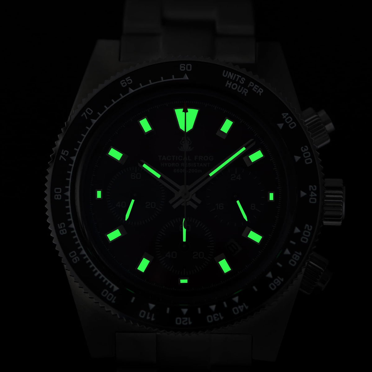 Chronograph Watch Sapphire Crystal Waterproof 100M U995