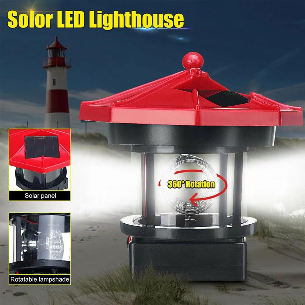 Black and White Solar Lighthouse Decorative Lights D91071