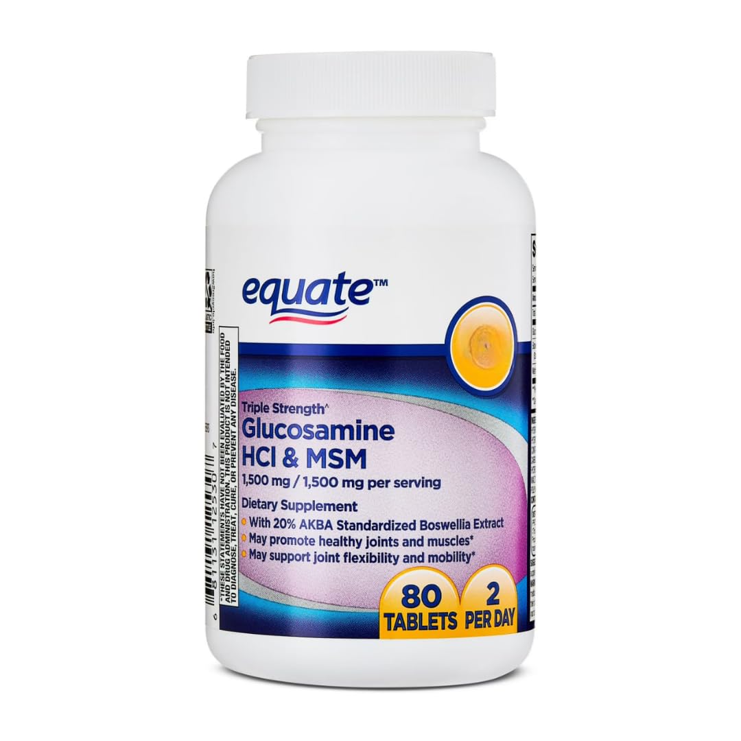 Glucosamine 1500mg MSM 1500mg Boswellia Extract Tablets, 80 Count W355855