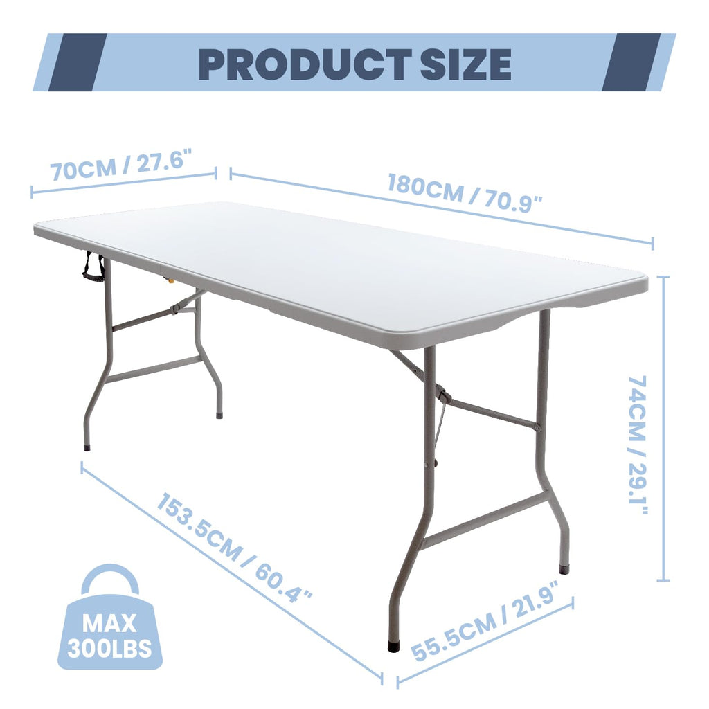 6FT Folding Picnic Table with Tablecloth G8271