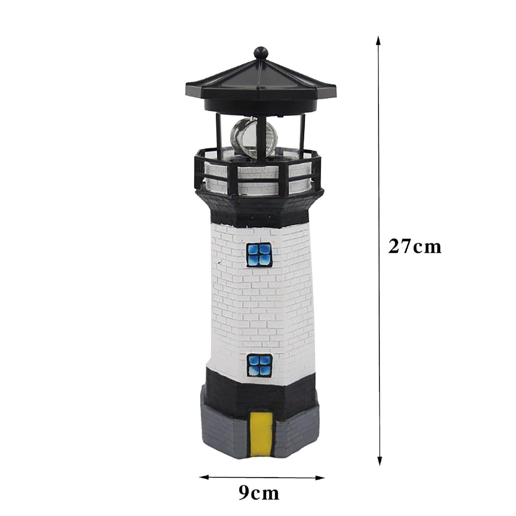 Black and White Solar Lighthouse Decorative Lights D91071