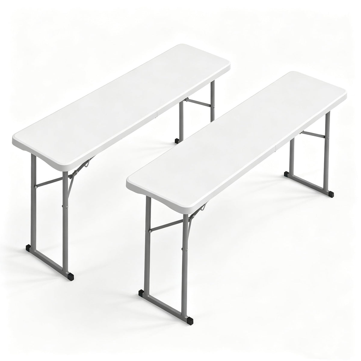 White 6 FT Narrow Folding Table Set of 2 Q28133