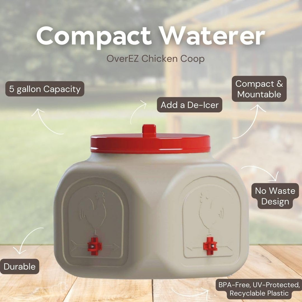 Compact Chicken Waterer with No Spill System, 5 Gallon Q9719