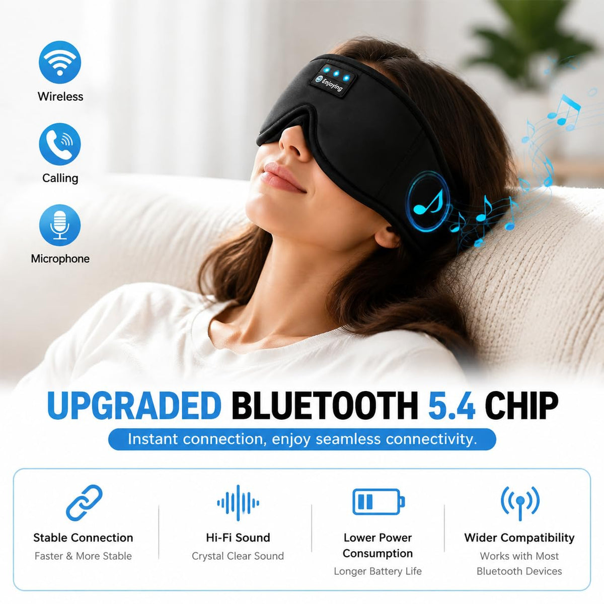 Sleep Mask with Bluetooth Headphones Q755983