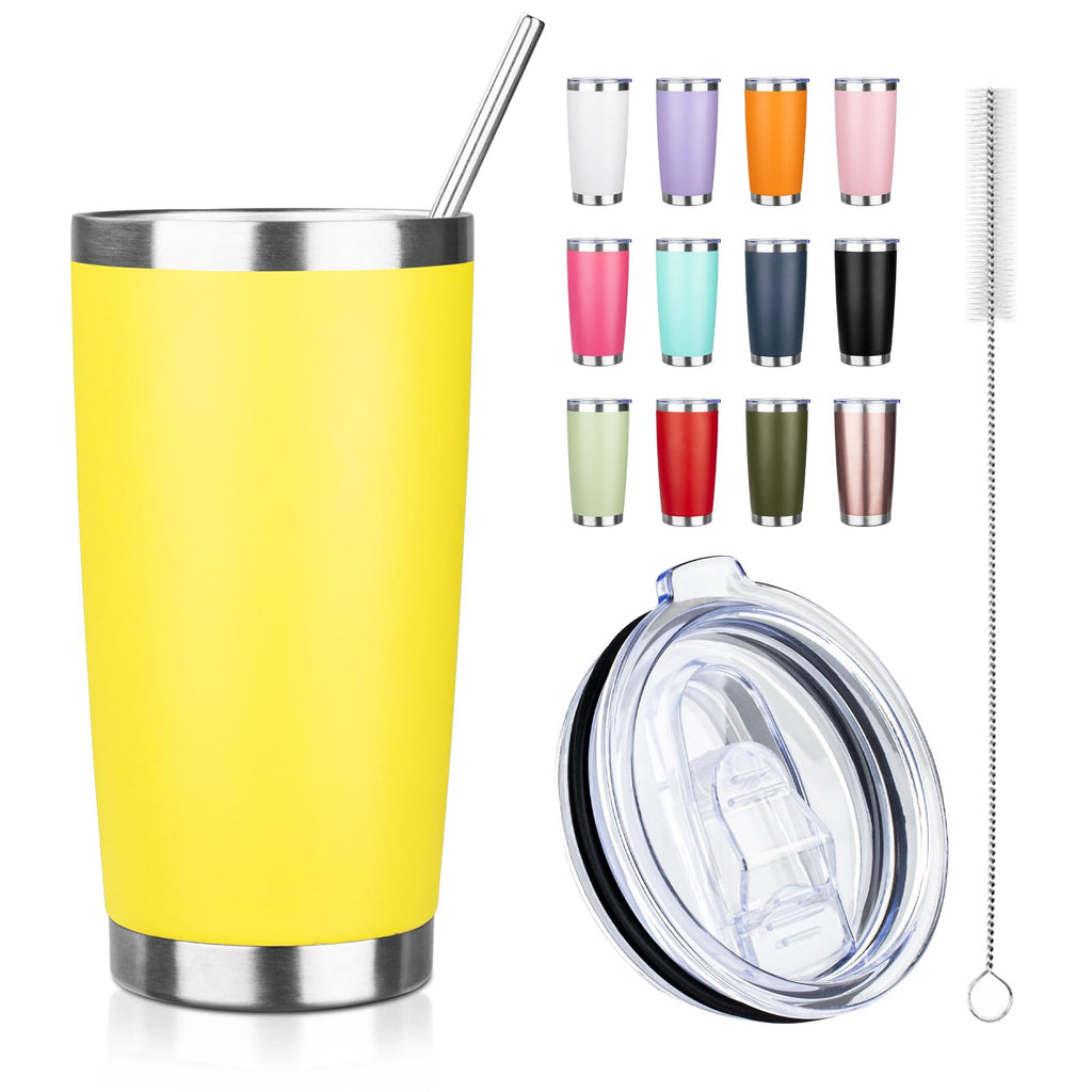 20oz Stainless Steel Vacuum Insulated Tumbler with Straw J6818