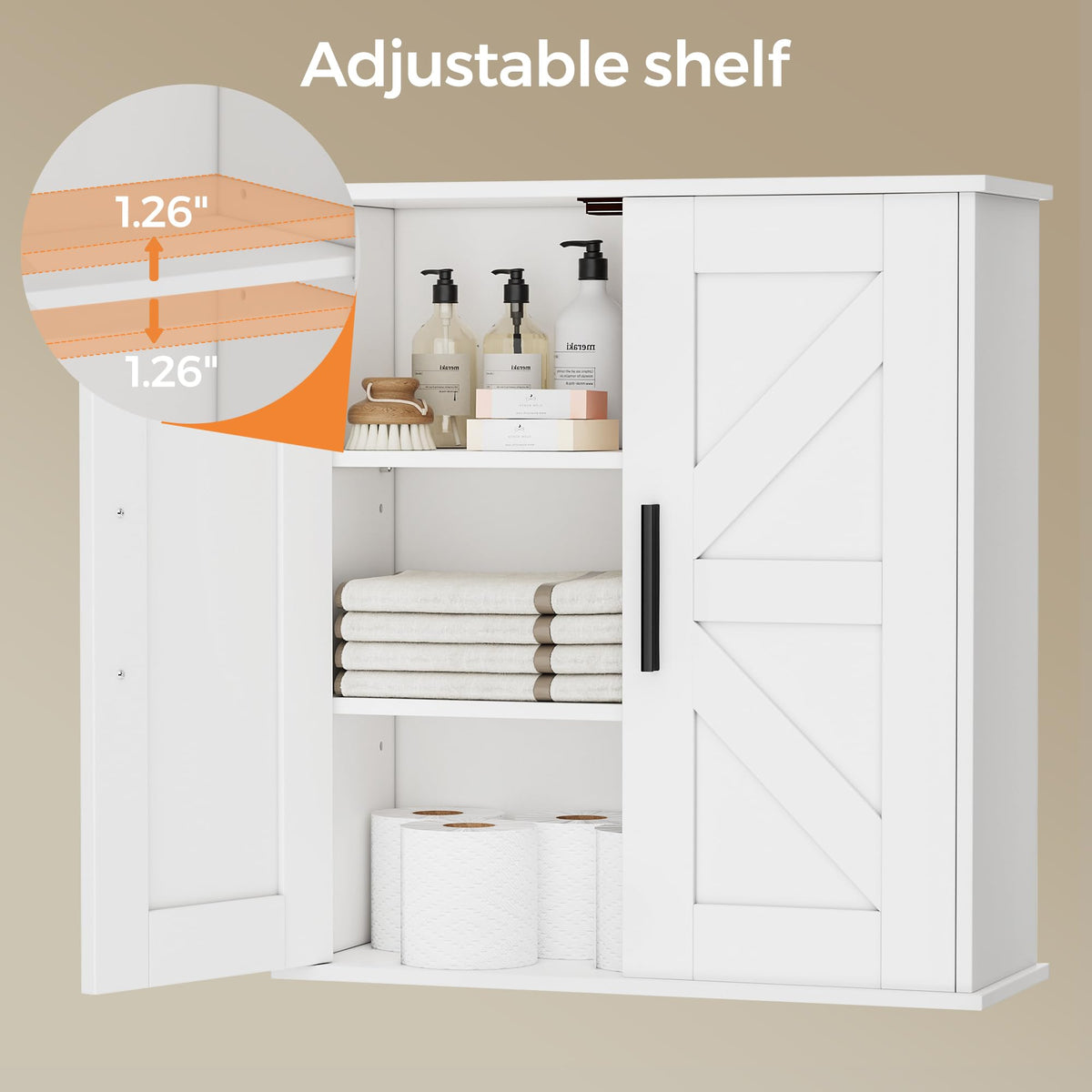Bathroom Wall Cabinet with Adjustable Shelves X663766