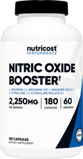 Nitric Oxide Booster 2250mg 180 Capsules Gluten Free E494
