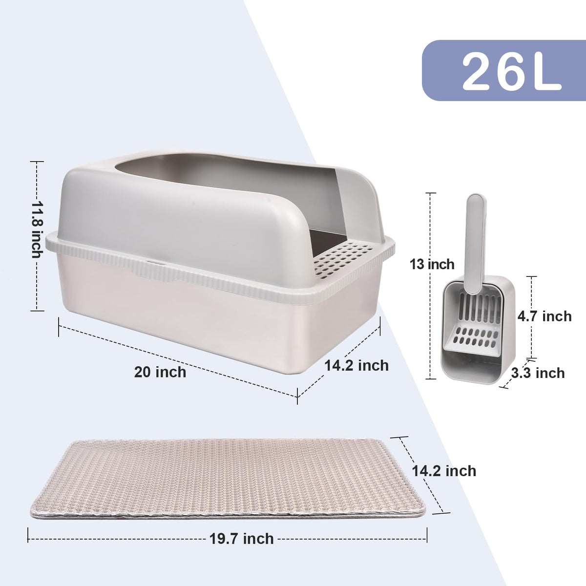 Stainless Steel Cat Litter Box with Lid C462065