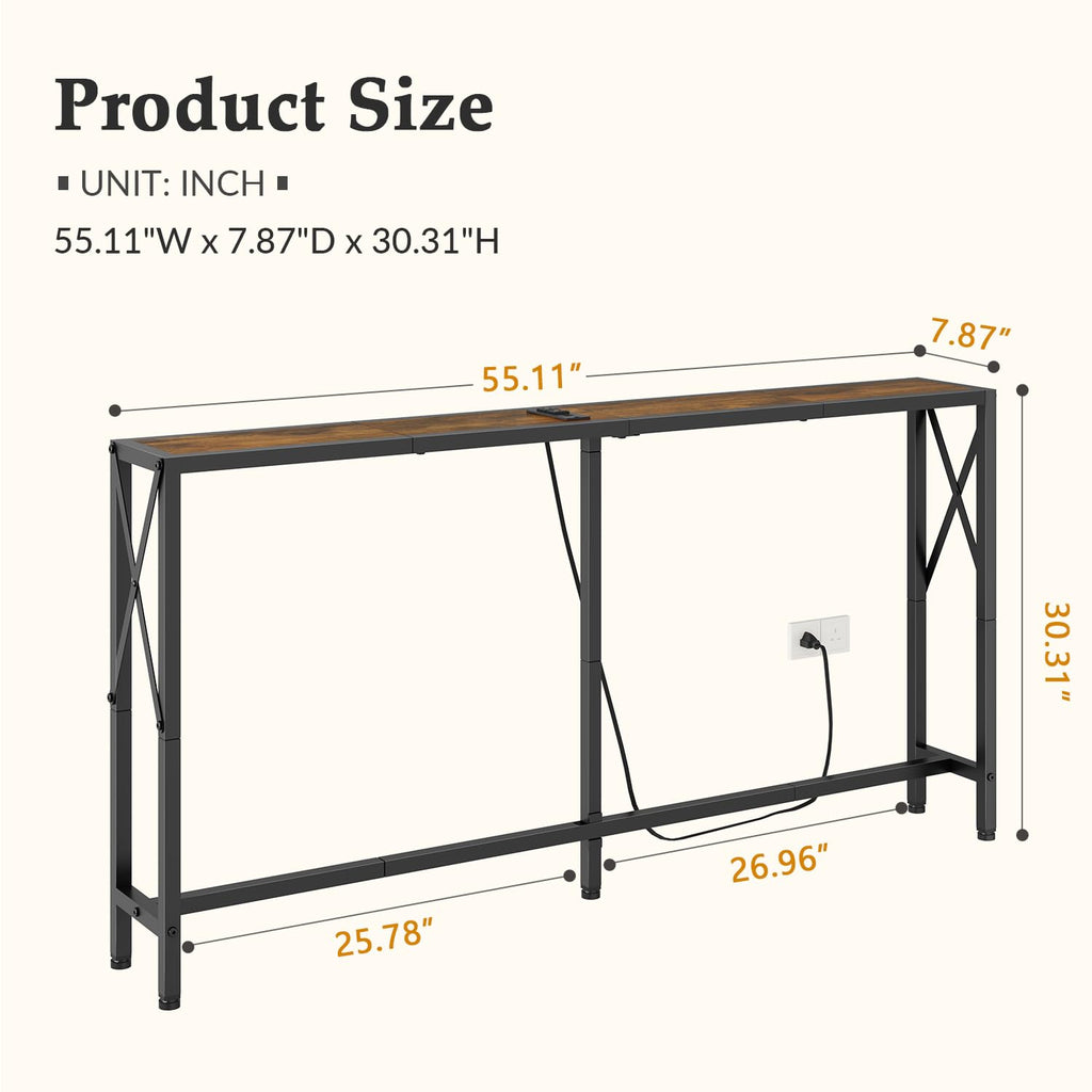 Narrow Console Table with Socket Z209680