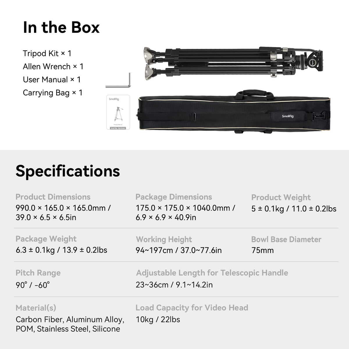 Carbon Fiber Tripod System W505740