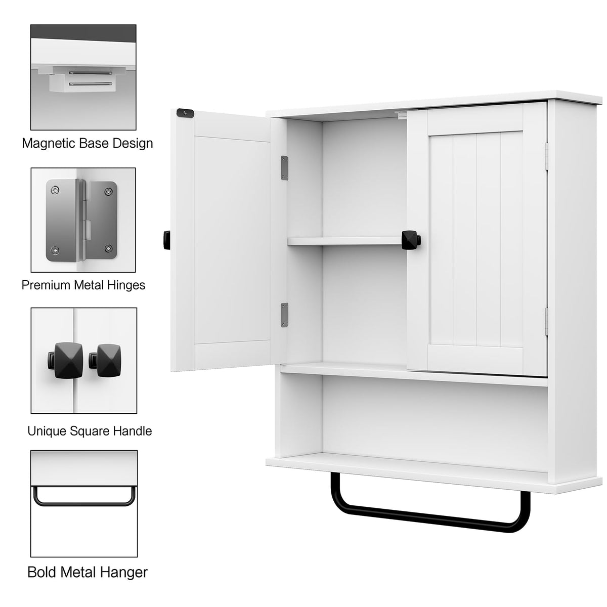 Wall Mounted Medicine Cabinet with Towels Bar O751674
