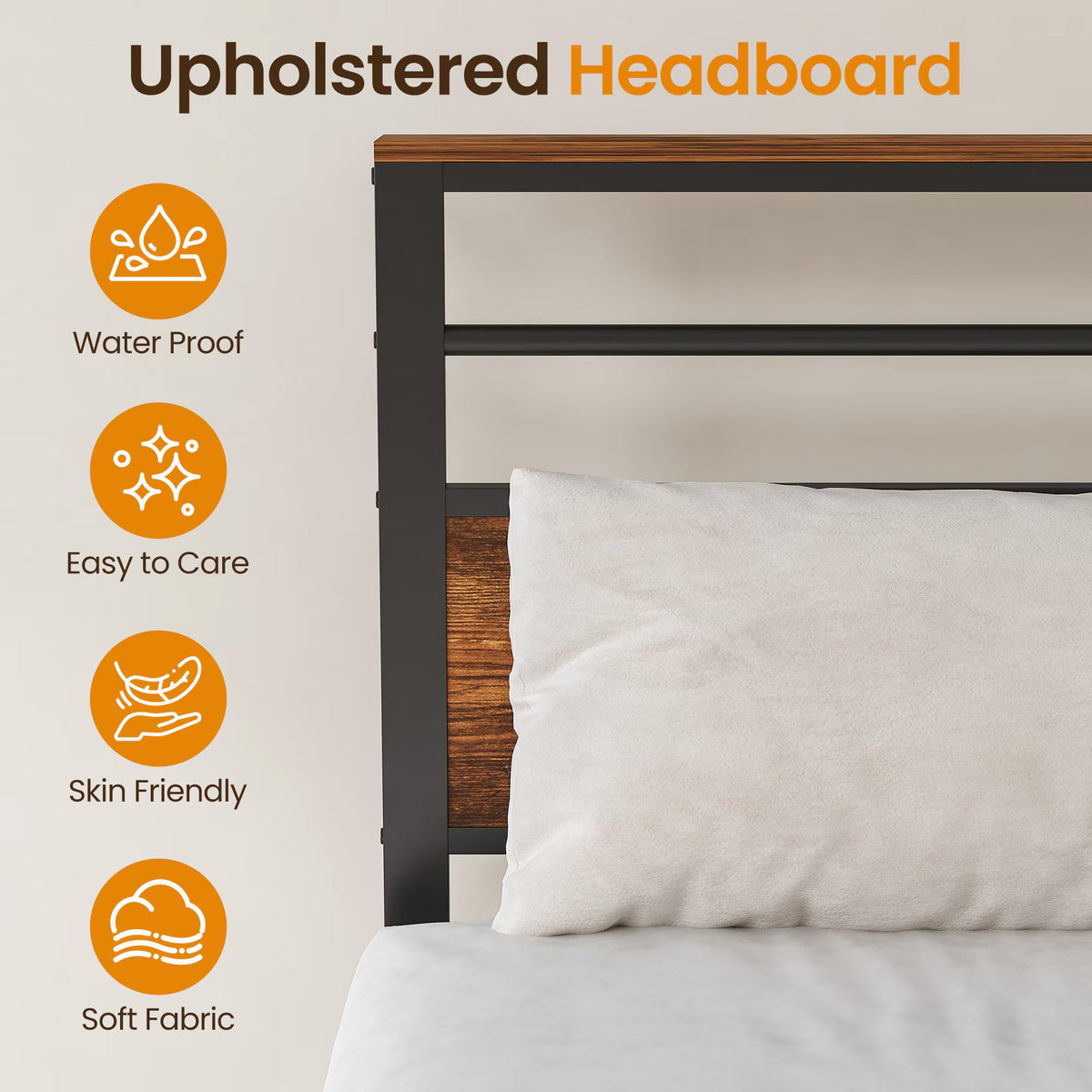 Twin Bed Frame with LED Lights & Charging Station I1687