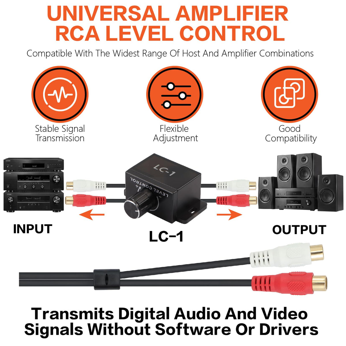 0 Gauge Car Audio Amp Wiring Kit 3000W with Bass Knob O178044
