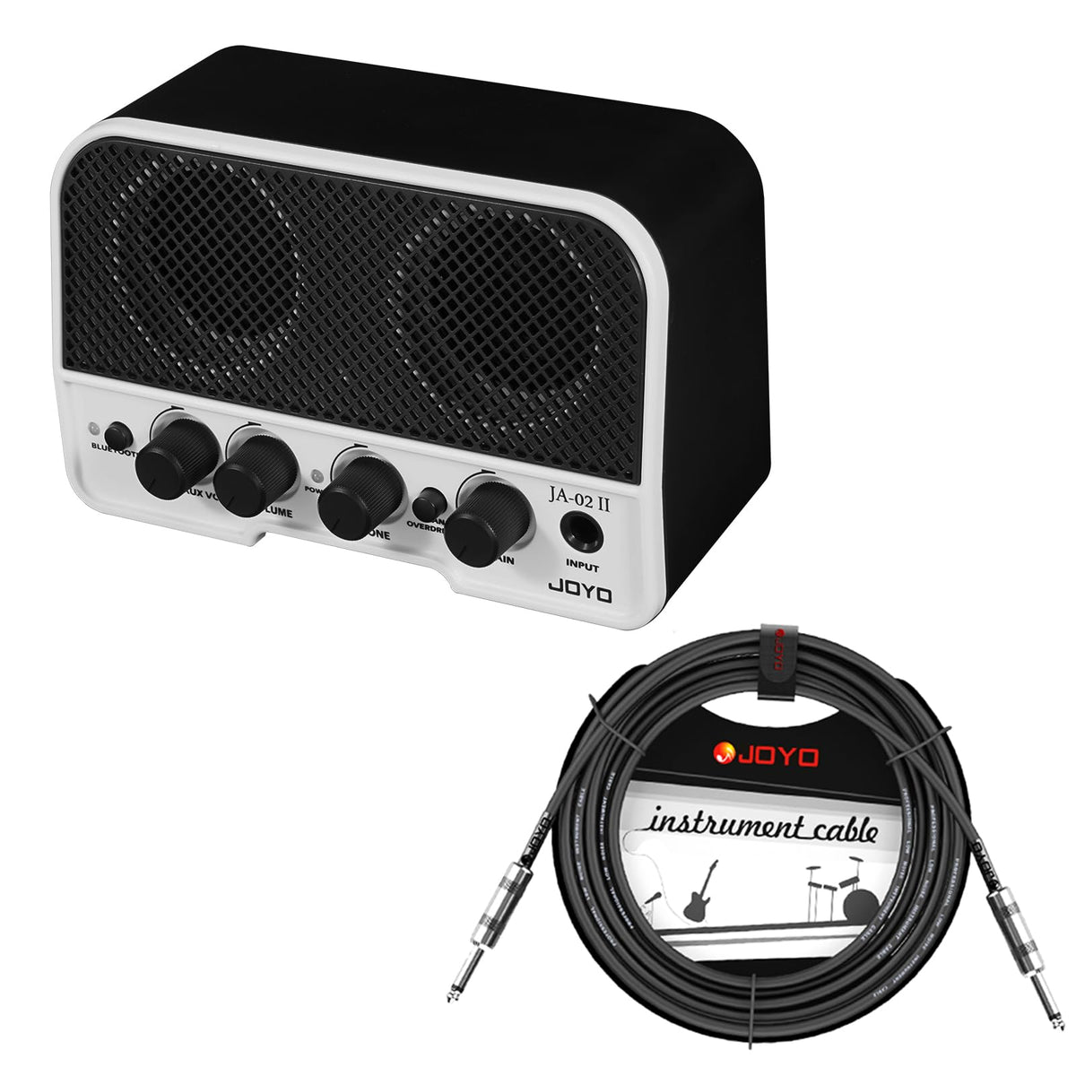 Bluetooth Combo Guitar Amplifier and 15 feet 1/4 Inch Black Instrument Cable L781680