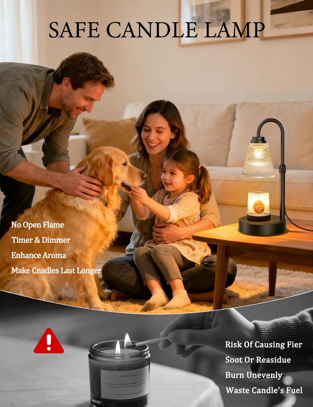 Dimmable Candle Warmer Lamp with Timer Y714