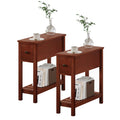Narrow Side Table with Drawer Set of 2 V863708