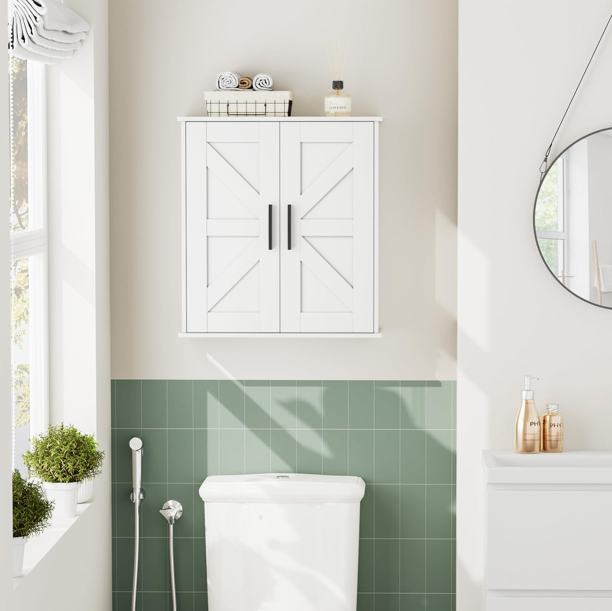 Bathroom Wall Cabinet with Adjustable Shelves X663766