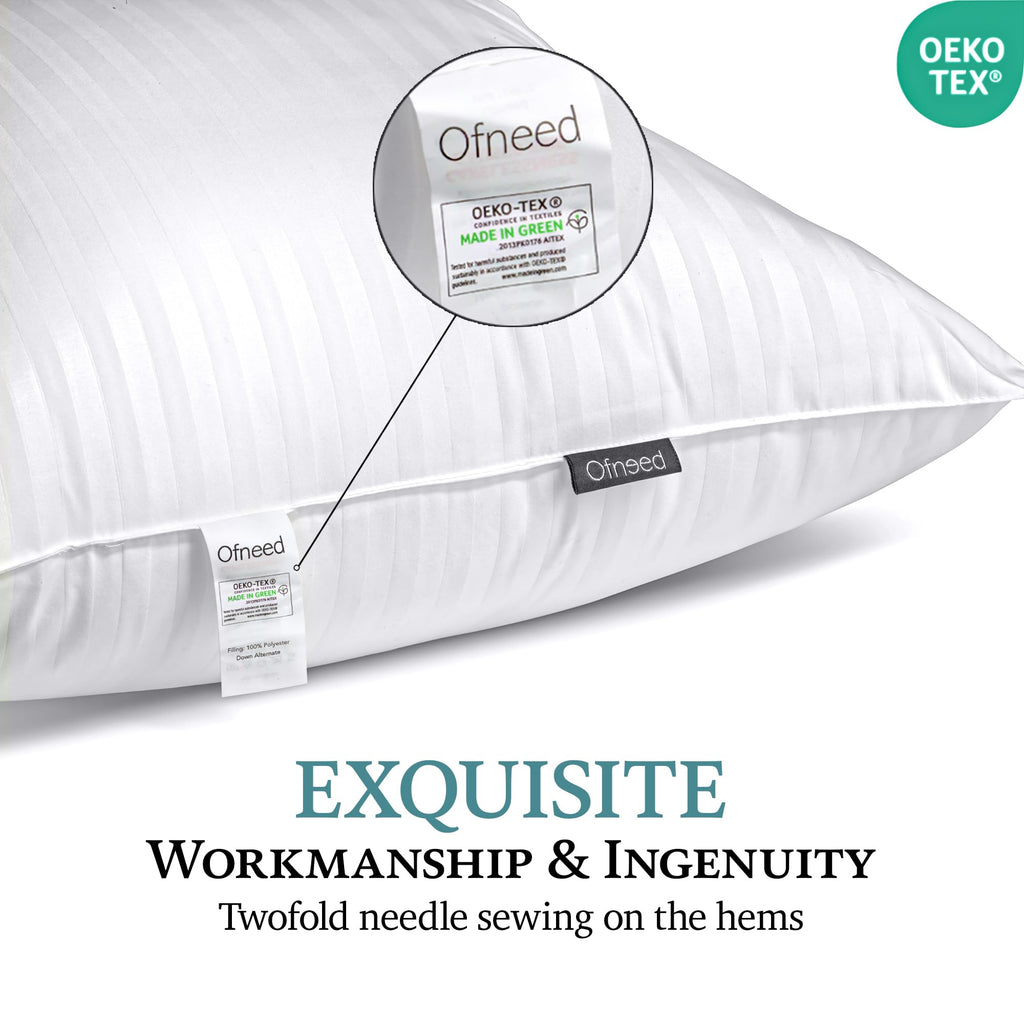 King Size Down Alternative Pillows Set of 2 Cotton Cover 20"x36" P931