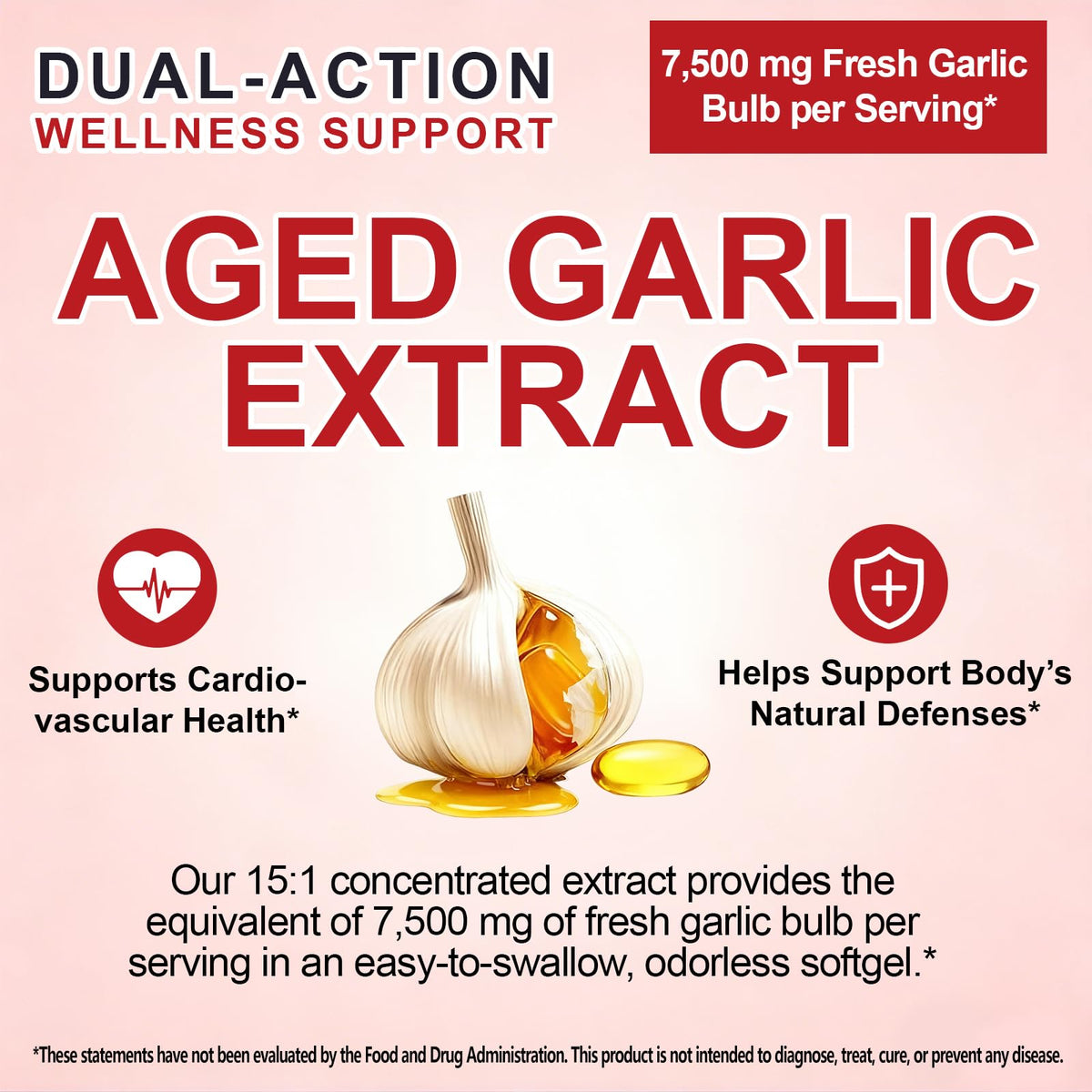 2 Years Aged Garlic Extract Capsules 300 Count Gluten-Free Y2165
