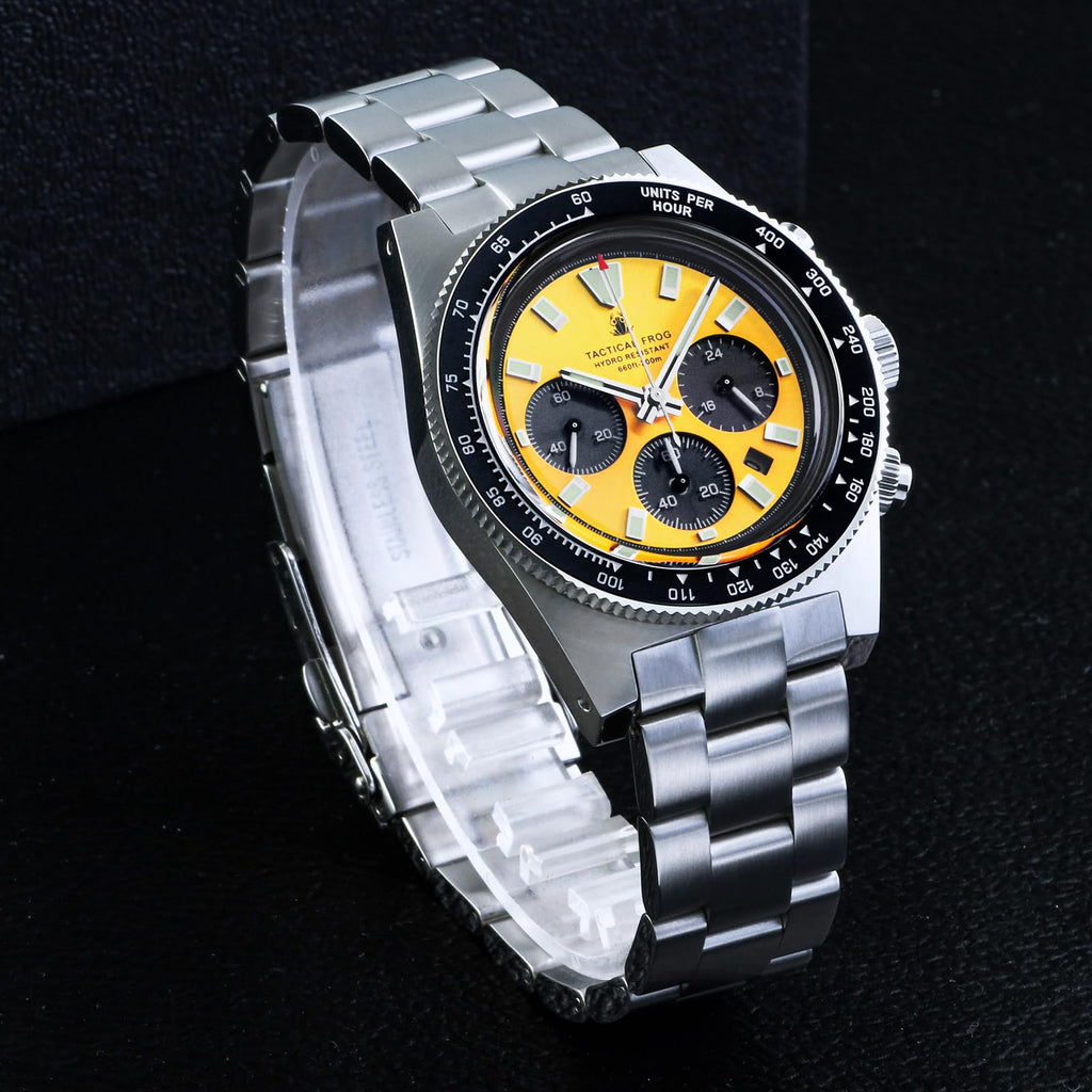 Chronograph Watch Sapphire Crystal Waterproof 100M U995