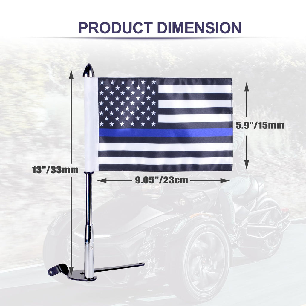 2 Pack Stainless Steel Flag Pole Mount Kit with 6pcs Flags A432