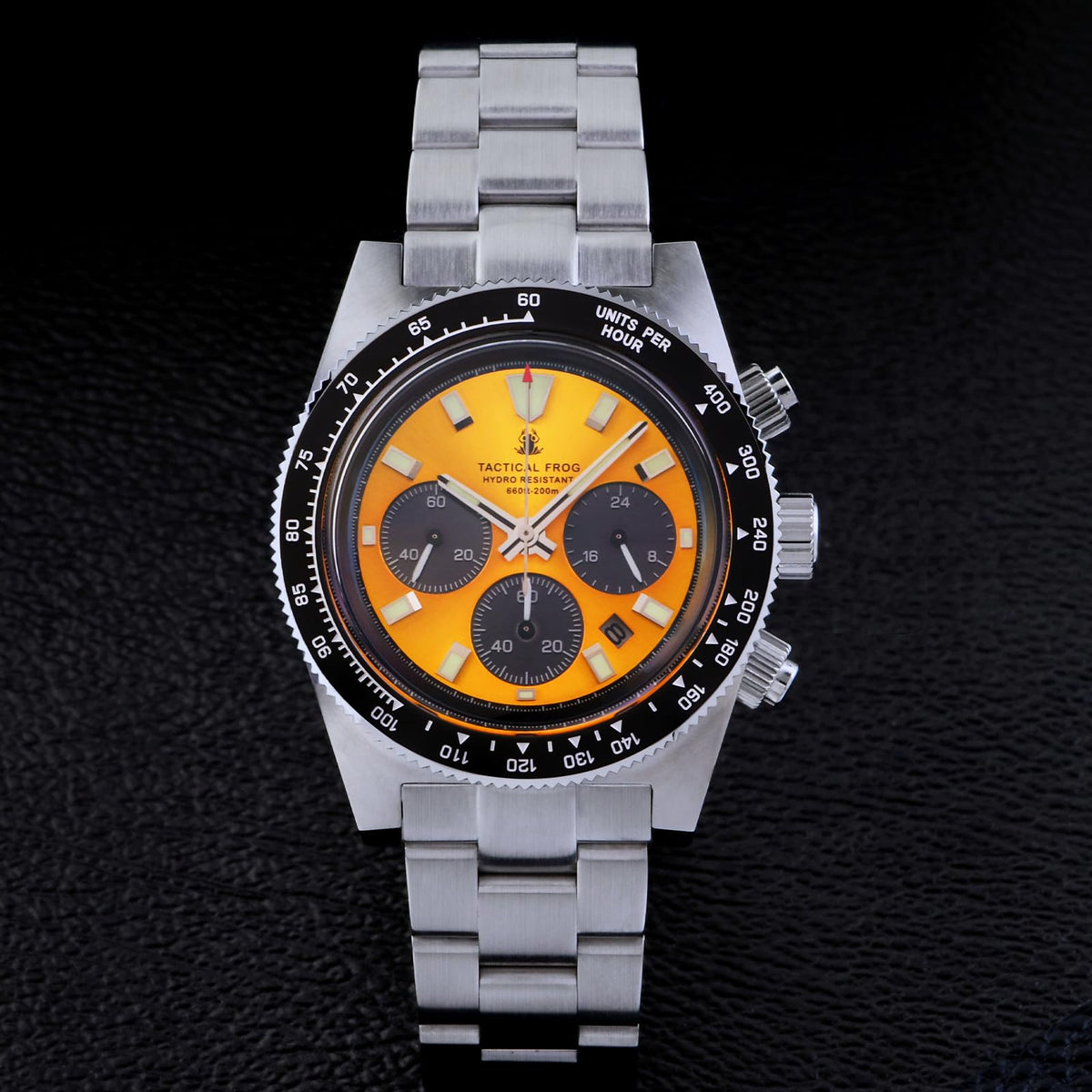 Chronograph Watch Sapphire Crystal Waterproof 100M U995