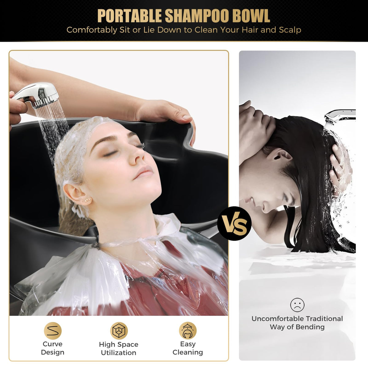 Portable Shampoo Bowl with Water Tank and Electric Pump T274739