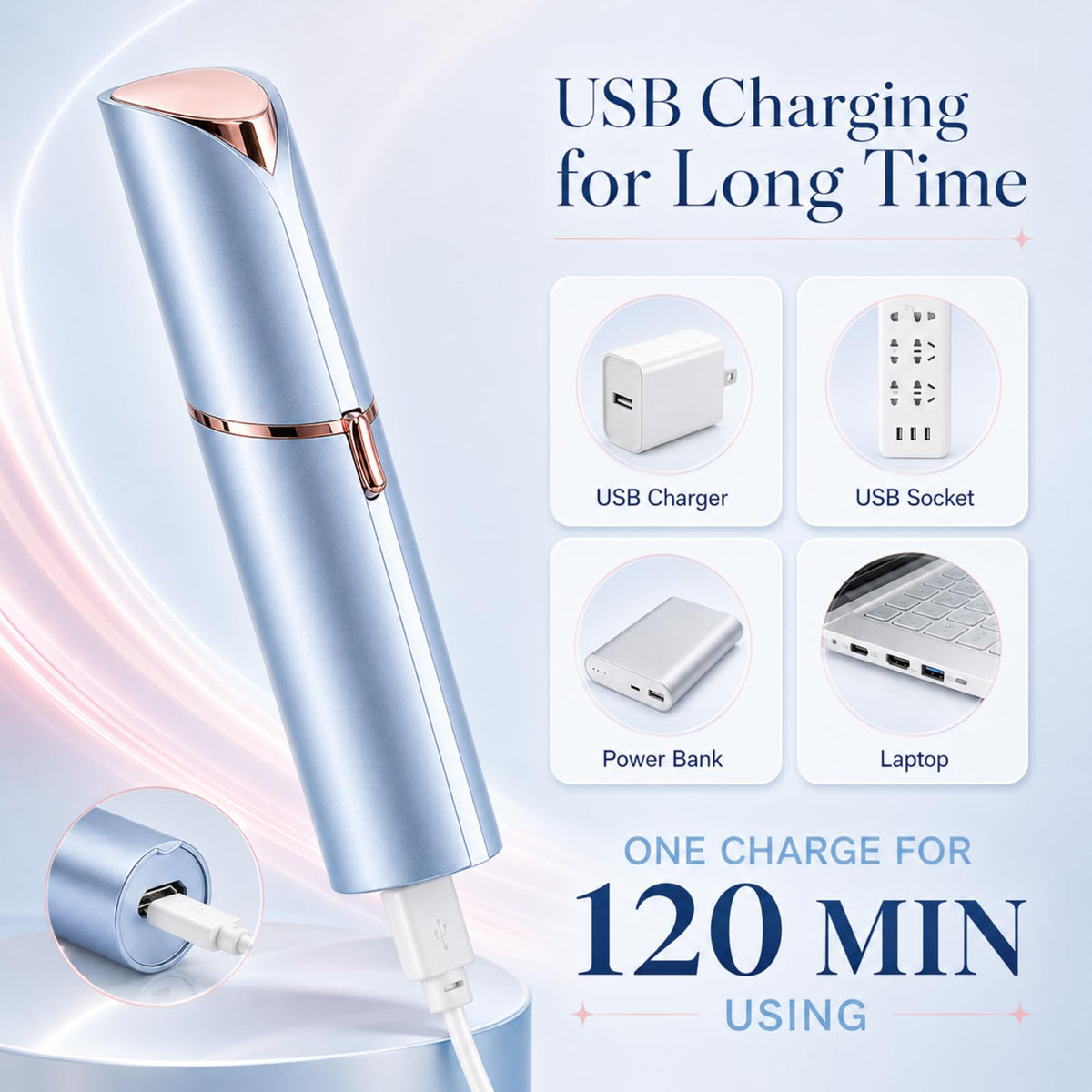 Facial Hair Remover with 2 Replacement Heads E484