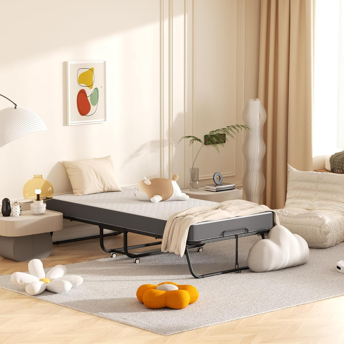 Folding Bed with Mattress 75" x 31" 5" Memory Foam J93532